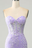 Robe de bal Corset bleu clair chérie sirène élégante avec appliques