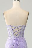 Robe de bal Corset bleu clair chérie sirène élégante avec appliques