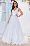 Ivoire Organza Col Rond Balayage Train Robe de mariée