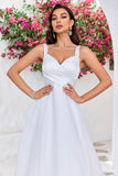 Ivoire Organza Col Rond Balayage Train Robe de mariée