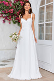 Robe de mariée Une ligne Col Col Ivoire avec dentelle