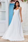 Robe de mariée Une ligne Col Col Ivoire avec dentelle