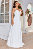 Robe de mariée Une ligne Col Col Ivoire avec dentelle