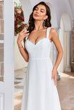 Robe de mariée Une ligne Col Col Ivoire avec dentelle
