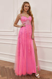 Purple Off the Shoulder Long Prom Robe de bal avec appliques