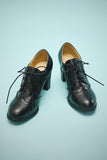 Talons Chunky en cuir noir