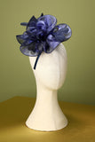 Bandeau perlé en organza bleu des années 20