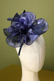 Bandeau perlé en organza bleu des années 20