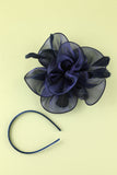 Bandeau perlé en organza bleu des années 20