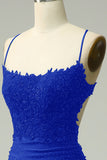 Sirène vert foncé Satin Spaghetti Bretelles robe de bal
