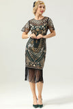 Robe à paillettes vertes des années 20
