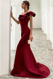 Une épaule Sirène Robe noire de bal