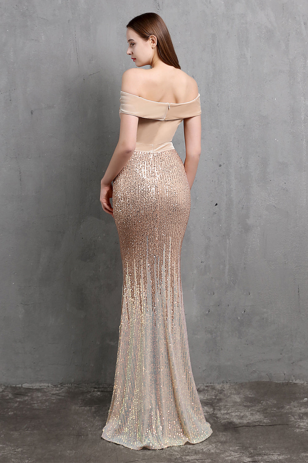 Robe gold mermaid Sequin Long Prom