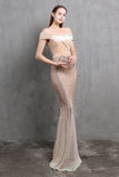 Sirène d’or Sequin Longue robe de soirée de vacances
