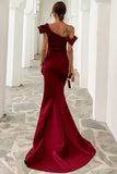 Une épaule Sirène Robe noire de bal