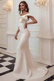 Une épaule Sirène Robe noire de bal