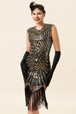 Robe Gold Gatsby Glitter Fringe années 20