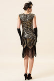 Robe Gold Gatsby Glitter Fringe années 20