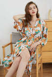 Robe de demoiselle d’honneur Orange Floral Boho Kimono
