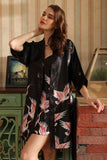 Robes de mariée kimono noir deux pièces