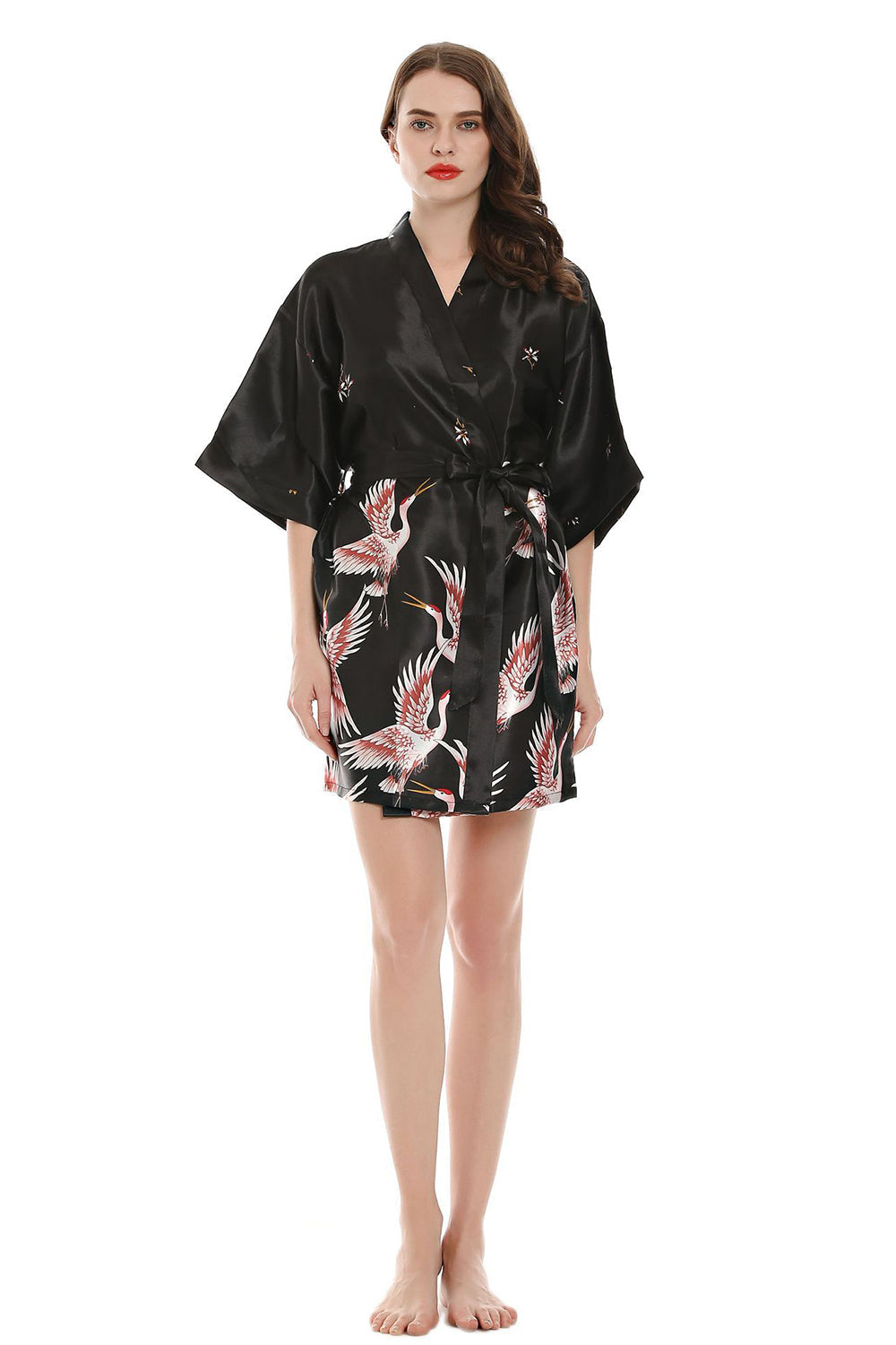 Robes de mariée kimono noir deux pièces