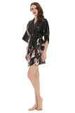 Robes de mariée kimono noir deux pièces