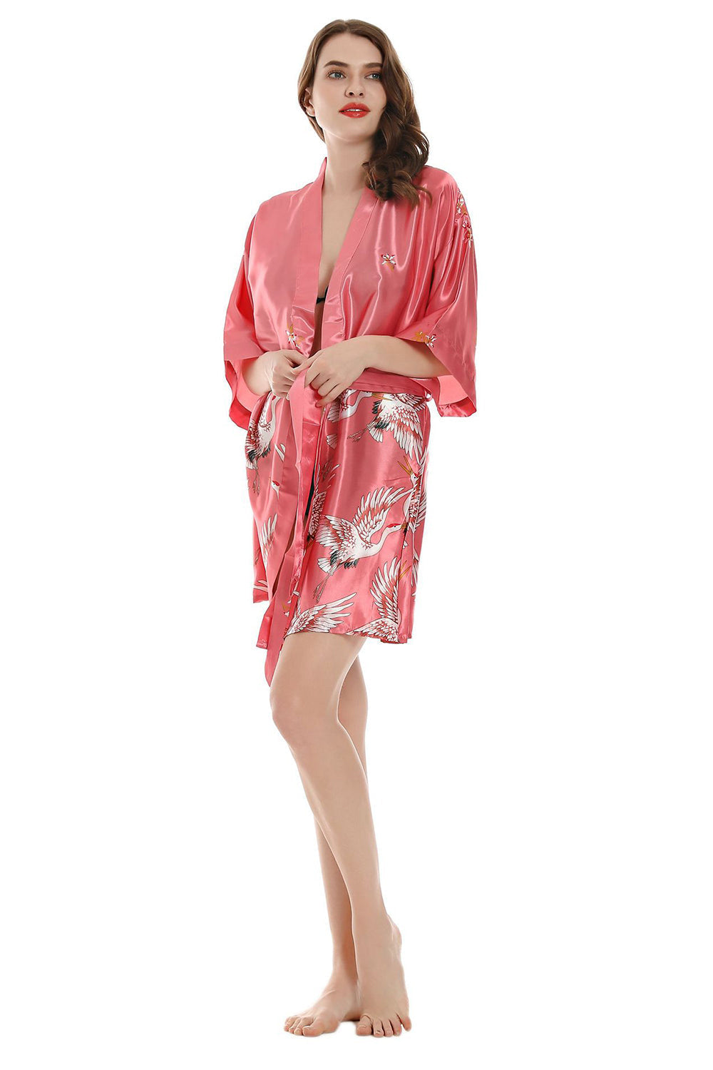 Robes de mariée kimono noir deux pièces
