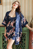 Navy Deux pièces Print Bridal Party Robes