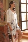 Navy Deux pièces Print Bridal Party Robes
