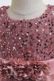 Tulle violet Paillettes Robe fille avec nœud