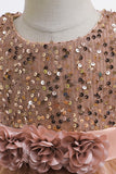 Tulle violet Paillettes Robe fille avec nœud