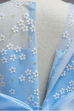 Fleur de tulle bleu Une ligne Robe longue pour filles