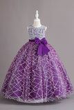 Bourgogne Glitter Robe Manche Longue Fille Sans Manches