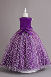 Bourgogne Glitter Robe Manche Longue Fille Sans Manches