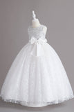 Bourgogne Glitter Robe Manche Longue Fille Sans Manches
