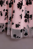Robe longue de fille à paillettes de tulle rose