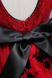 Robe longue de fille à paillettes de tulle rose