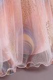 Robe de fille fleur de satin bleu avec perles