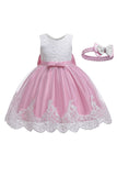 Col Bateau Blush Filles Robes avec dentelle