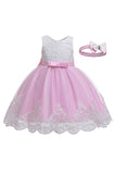 Col Bateau Blush Filles Robes avec dentelle