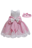 Col Bateau Blush Filles Robes avec dentelle
