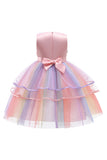 Tulle Robes sans manches violettes pour filles avec nœud papillon