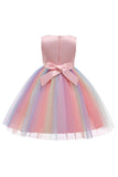 Robe de fille bleue scintillante à col bateau