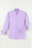 Chemise pour homme pourpre sans rides à manches longues solides