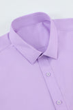 Chemise pour homme pourpre sans rides à manches longues solides