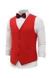 Gilet de costume pour homme à revers châle à poitrine unique rouge