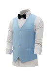 Bleu clair Single Breasted Shawl Lapel Veste de costume pour hommes