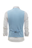 Bleu clair Single Breasted Shawl Lapel Veste de costume pour hommes