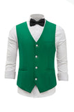 Green Single Breasted Shawl Lapel Gilet de costume pour hommes