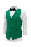 Green Single Breasted Shawl Lapel Gilet de costume pour hommes